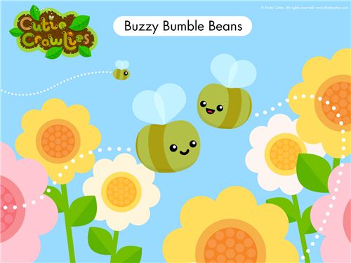 The cute flowers and bumble beans wallpaper has a great spring design