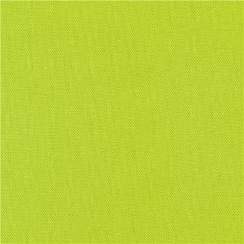 Kona cotton fabric in bright solid lime green by Robert Kaufman