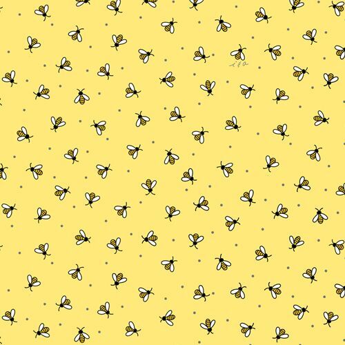 yellow mini bee fabric by QT Fabrics