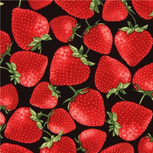 red strawberry fabric by Timeless Treasures