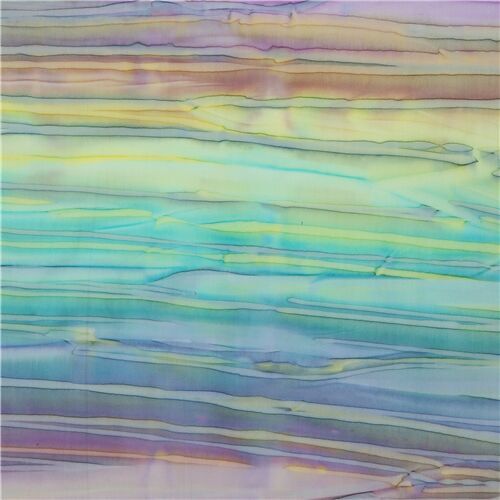 Robert Kaufman lime green periwinkle batik stripe fabric