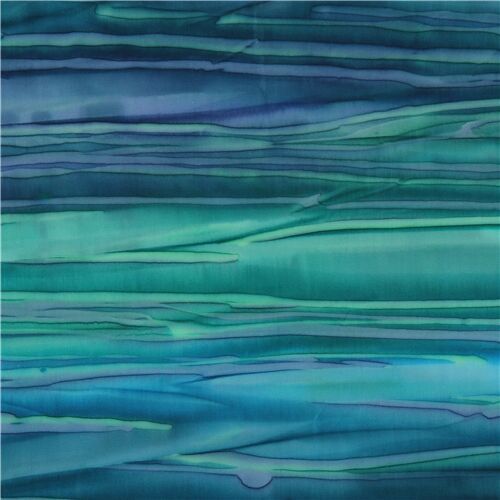 turquoise green Robert Kaufman batik stripe fabric