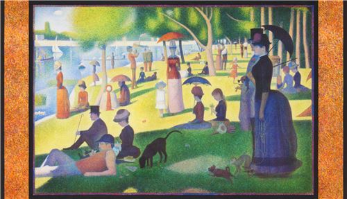 A Sunday on La Grande Jatte 1884-1886 panel fabric by Robert Kaufman