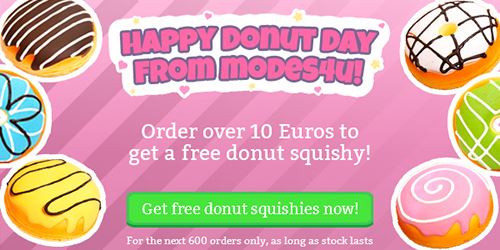 Get a kawaii donut squishy with your order!
