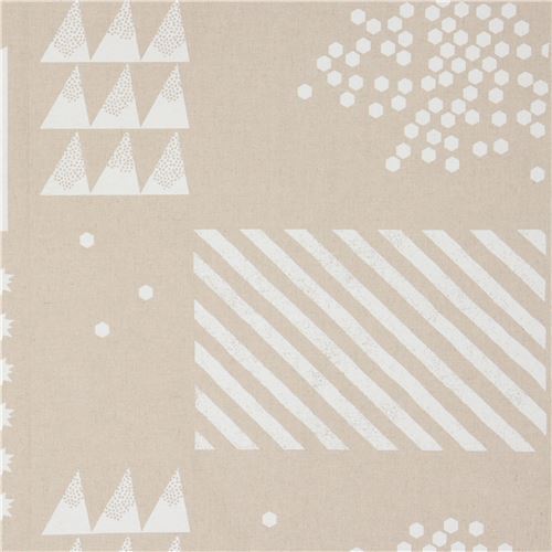 canvas fabric in natural color by echino with shape
