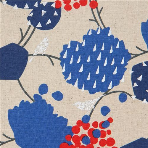 embellished natural color echino canvas fabric with shapes