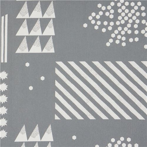 shapes echino canvas fabric grey