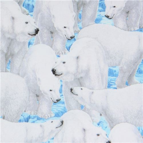 Quilting Treasures blue polar bear fabric
