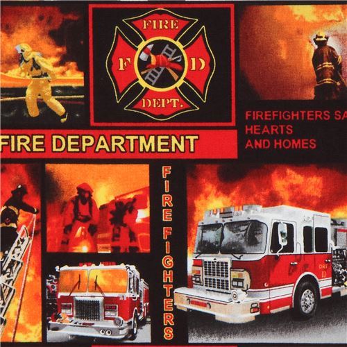 orange fire engine fabric