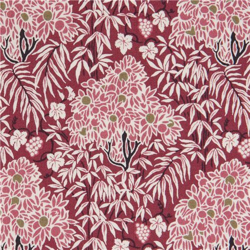 brown nature fabric by Liberty Fabrics with shrubs
