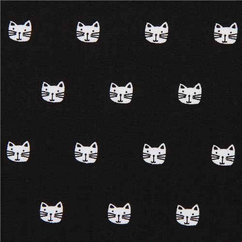 black mini cat fabric by Robert Kaufman