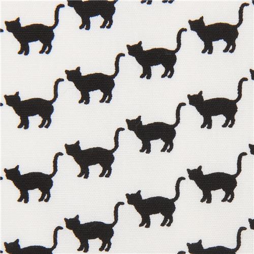 cat animal black Robert Kaufman white fabric Sevenberry Mini Prints