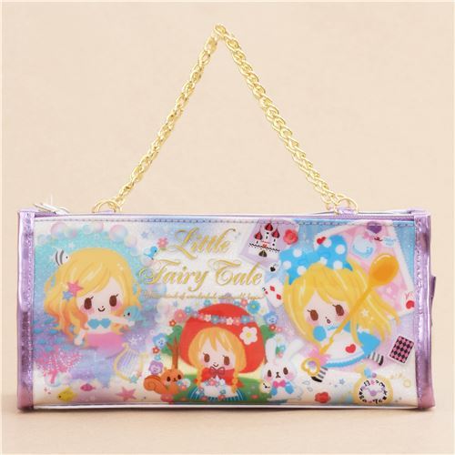 kawaii white purple fairy tale glitter pouch pencil case from Japan