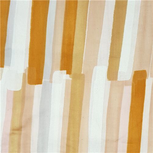 white metallic nani iro double gauze fabric with brown stripes by Kokka