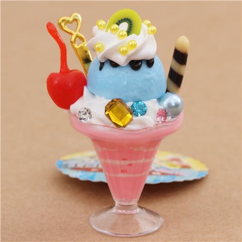 pink blue ice cream cherry biscuit parfait figure from Japan