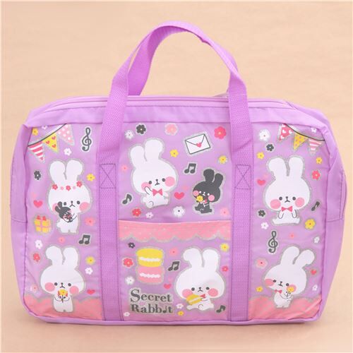 purple rabbit music note glitter bag laptop bag from Japan