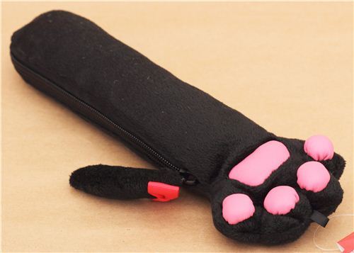black cat paw plush pencil case from Japan