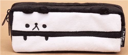black panda animal plush pencil case from Japan