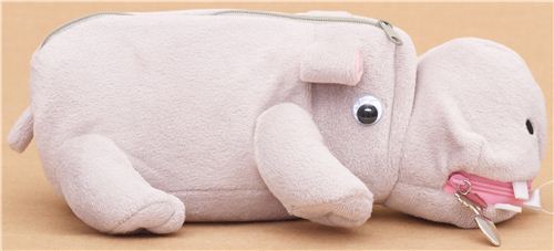 funny hippo plush pencil case from Japan
