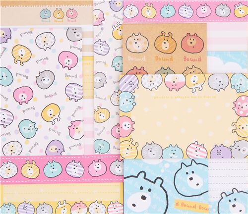 cute colorful animal face dot Letter Set by Q-Lia from Japan 