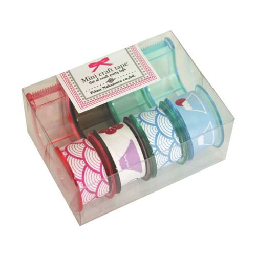cute mini pattern flower mountain deco tape and dispenser set from Japan