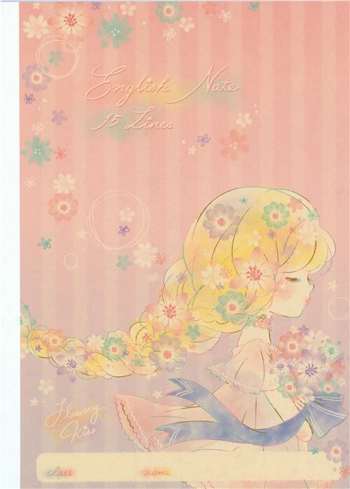 colorful flower girl notebook exercise book
