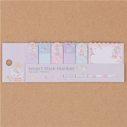 cute unicorn Eiffel Tower index stickers bookmark sticker from Japan
