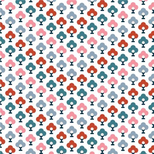 Liberty Fabrics light cream mini flower pattern fabric with zigzags