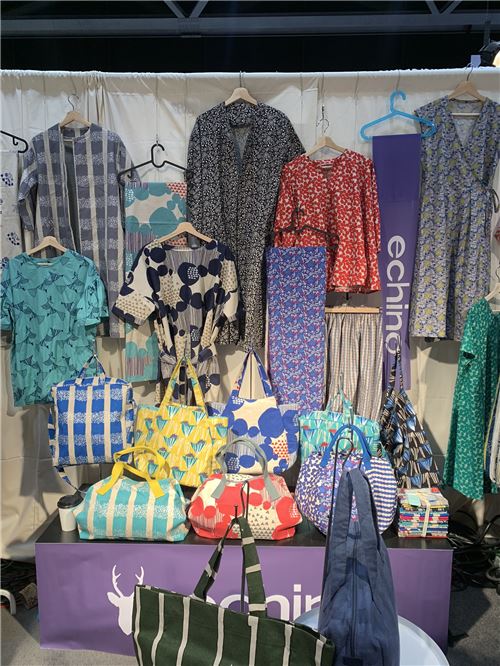 echino bag and dress display!