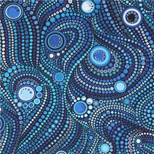 Effervescence Digital fabric by Robert Kaufman with blue dots