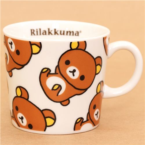kawaii white Rilakkuma cup with brown bear San-X