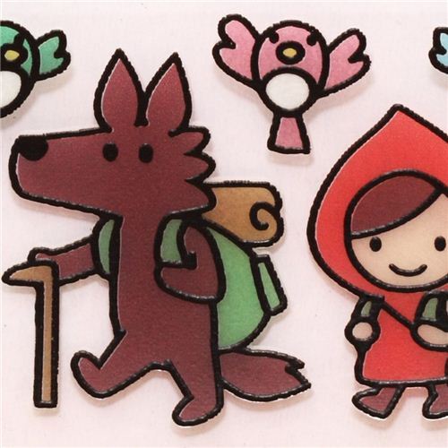 Red Riding Hood mountain glass window sticker Otogicco