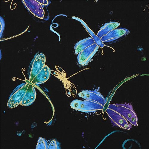 dragonfly fabric by Timeless Treasures with embellishment