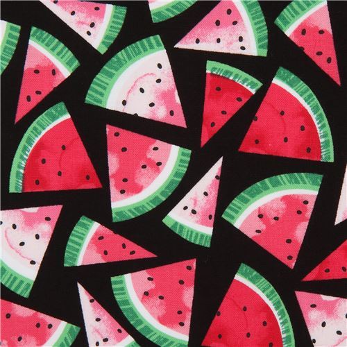 black watermelon slice fabric by Timeless Treasures