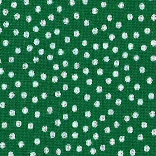 green fabric by Michael Miller with mini white dots