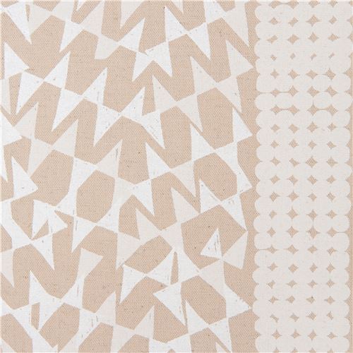bow shape silver metallic natural color Canvas fabric by Kokka Japan
