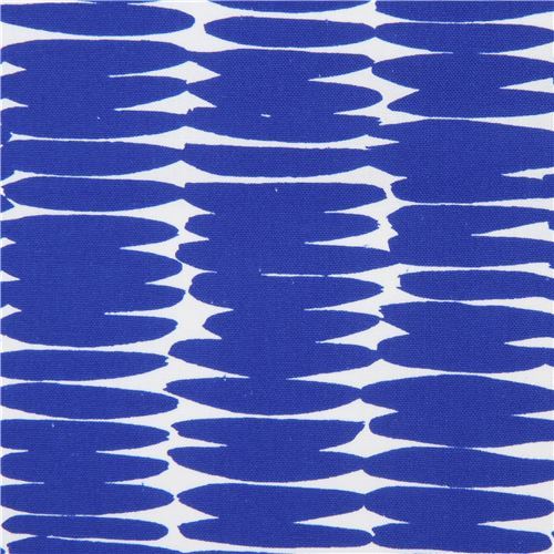 light cream Canvas fabric dark blue oval shape Kokka Japan