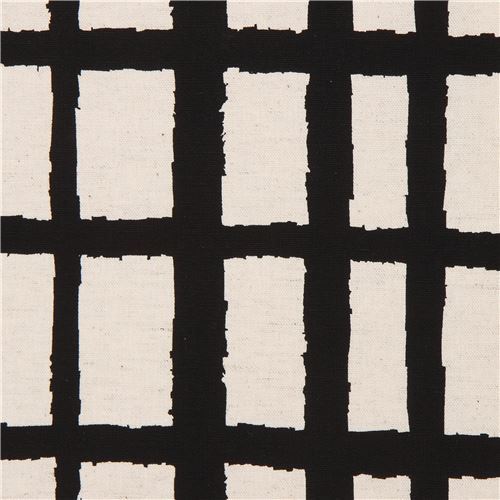 natural color Canvas fabric from Japan with grid pattern