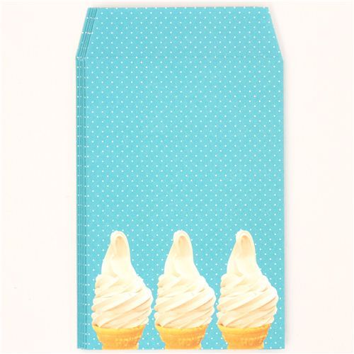 kawaii ice cream cone mini envelope Japan Polka Dot