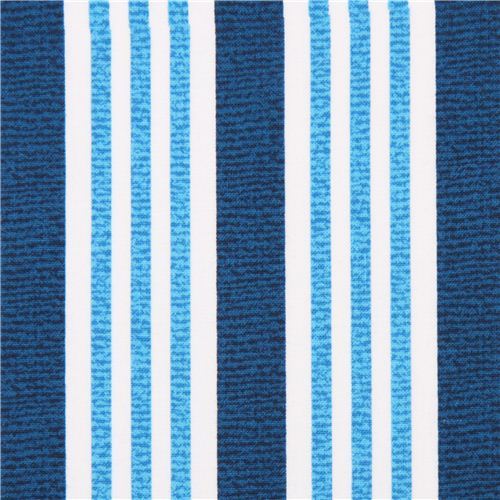 blue white stripe fabric Michael Miller