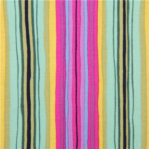 green purple colorful stripe fabric Michael Miller