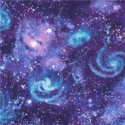 galaxy space blue purple Robert Kaufman Laguna Jersey knit fabric