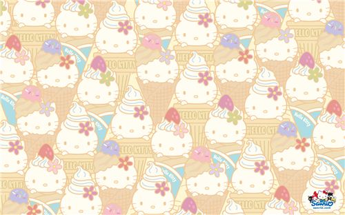 Hello Kitty cream cone wallpaper
