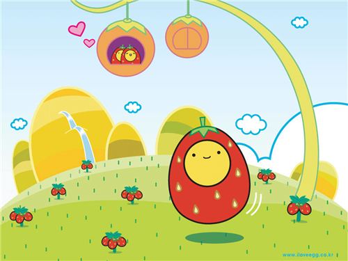 I love eggs with strawberries wallaper
