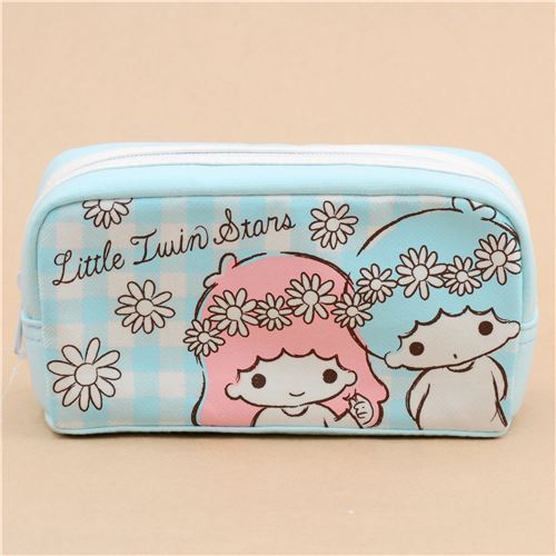 cute light blue Little Twin Stars flower pencil case from Japan