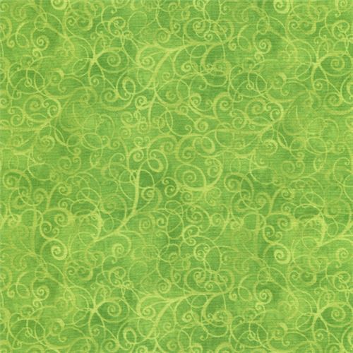 lime green cute swirl pattern fabric Timeless Treasures 