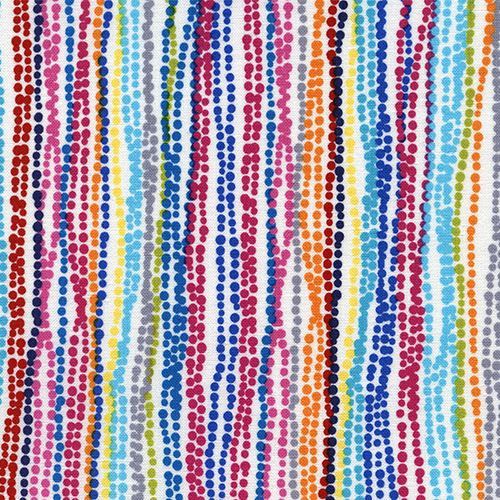 off-white fabric with tiny colorful dot orange grey blue by Timeless Treasures