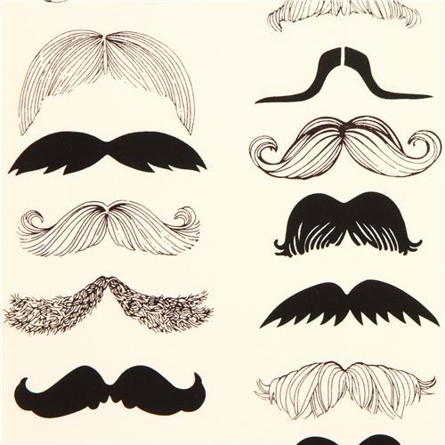 beige moustache fabric by Alexander Henry from the USA