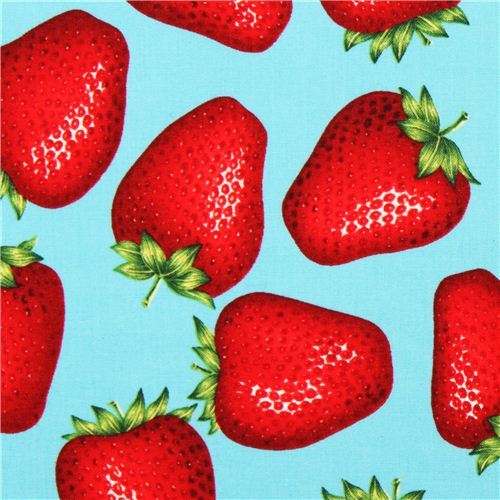 turquoise Alexander Henry fruit strawberry fabric