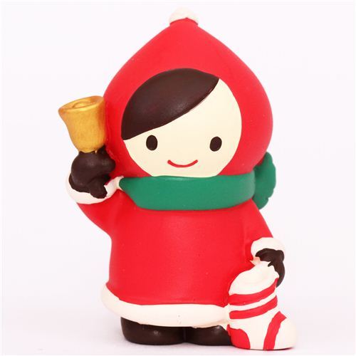 Little Red Riding Hood with bell Christmas figurine Japan